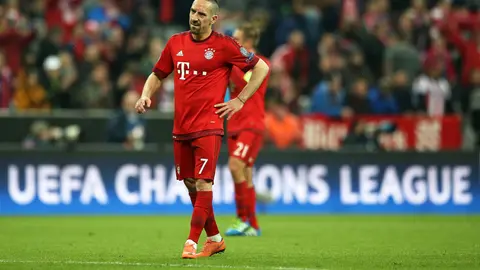 Ribery en lamento durante el partido de Bayern Munich contra Atlético de Madrid en la Champions League 2015-16 | MEXSPORT
