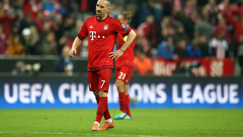 Ribery en lamento durante el partido de Bayern Munich contra Atlético de Madrid en la Champions League 2015-16 | MEXSPORT