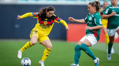 Aylin Avilés en el partido de América contra Palmeiras | X: @AmericaFemenil
