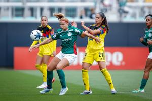 Daniela Espinosa en el partido de América contra Palmeiras | X: @AmericaFemenil