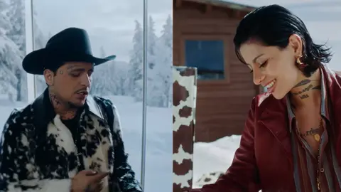 Usuarios en redes aseguran que la protagonista del nuevo video de Christian Nodal parece una “mezcla” entre su esposa y su ex. / Captura