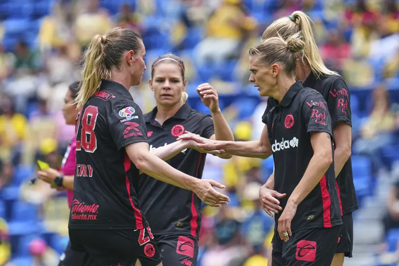 Faustine Robert en celebración con Toluca en el partido ante América en el Clausura 2026 de la Liga MX Femenil | IMAGO 7
