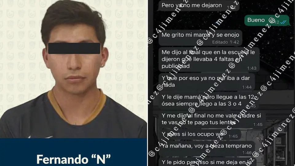 “Me gritó y se enojó”: filtran mensajes de Fernando Yael N tras desaparición de su madre