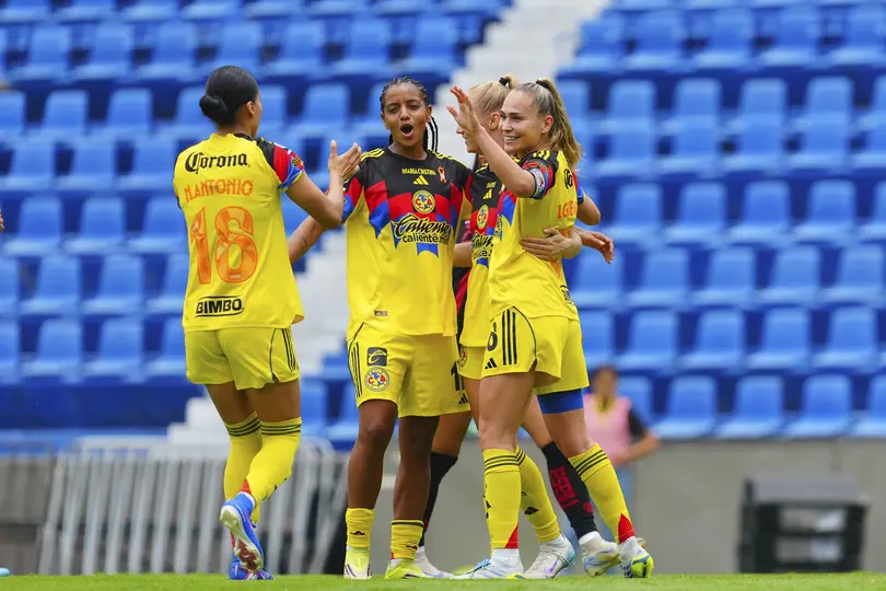 Jugadoras de América en celebración contra Toluca en el Clausura 2026 de la Liga MX Femenil | IMAGO 7