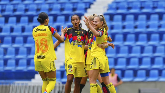 Jugadoras de América en celebración contra Toluca en el Clausura 2026 de la Liga MX Femenil | IMAGO 7