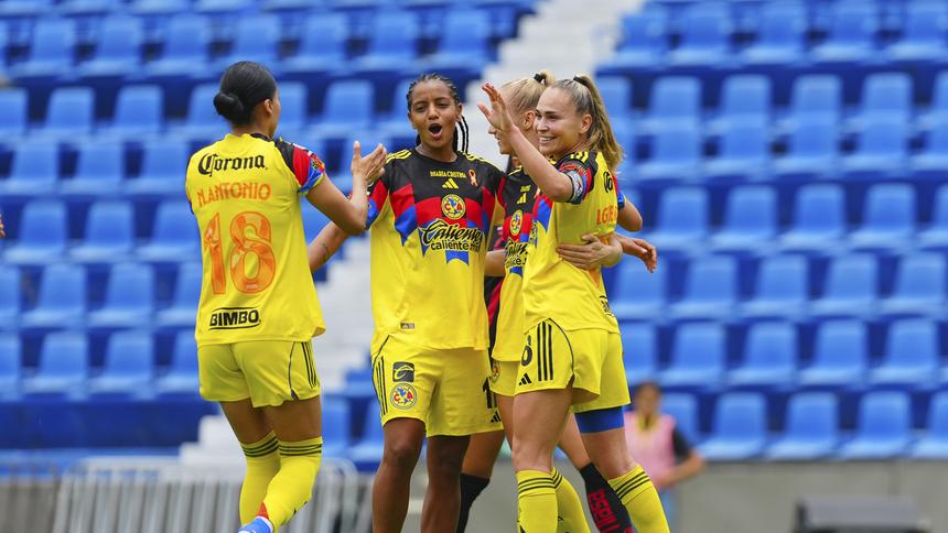 Jugadoras de América en celebración contra Toluca en el Clausura 2026 de la Liga MX Femenil | IMAGO 7