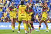 Jugadoras de América en celebración ante Toluca en la Semifinal del Clausura 2026 de la Liga MX Femenil | IMAGO 7