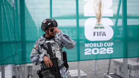 Más de 56 mil elementos de seguridad participarán en el operativo diseñado para el inicio del Mundial 2026./ AP