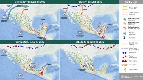 Autoridades recomiendan extremar precauciones ante posibles encharcamientos y afectaciones viales./ X: @conagua_clima