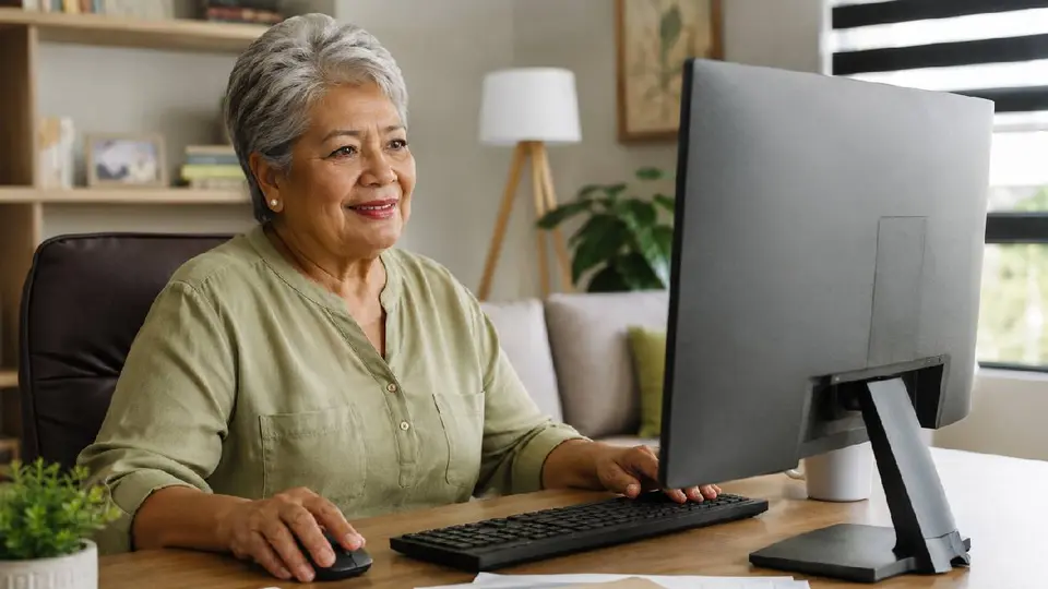 Persona adulta realizando trámites del INAPAM / IA