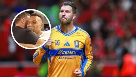 Gignac sorprende al vestidor de Francia; Mbappé lo recibe como a un viejo amigo