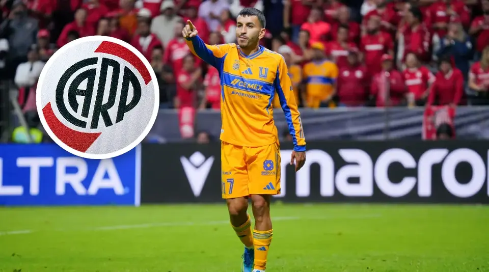 Ángel Correa y escudo de River Plate | IMAGO7 / X:@RiverPlate