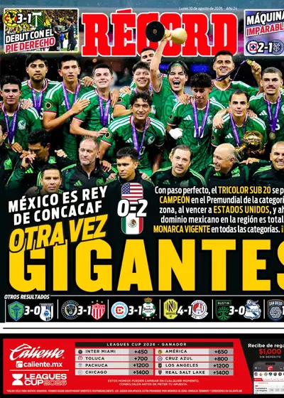 Portada RÉCORD 10 de agosto de 2026