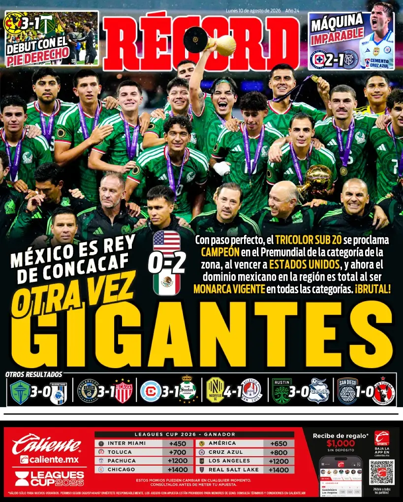 Portada RÉCORD 10 de agosto de 2026