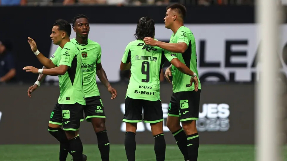 Jugadores de FC Juárez en celebración en la Leagues Cup 2026 | MEXSPORT
