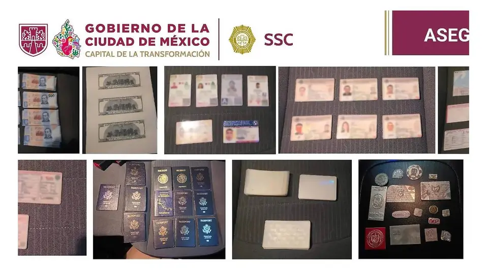 La SSC aseguró 81 billetes de moneda nacional durante la detención de una mujer en la alcaldía Cuauhtémoc./ SSC