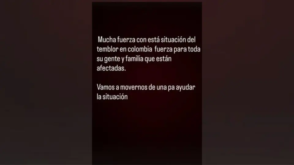 El cantante pidió mantenerse unidos ante la emergencia en Colombia / Especial