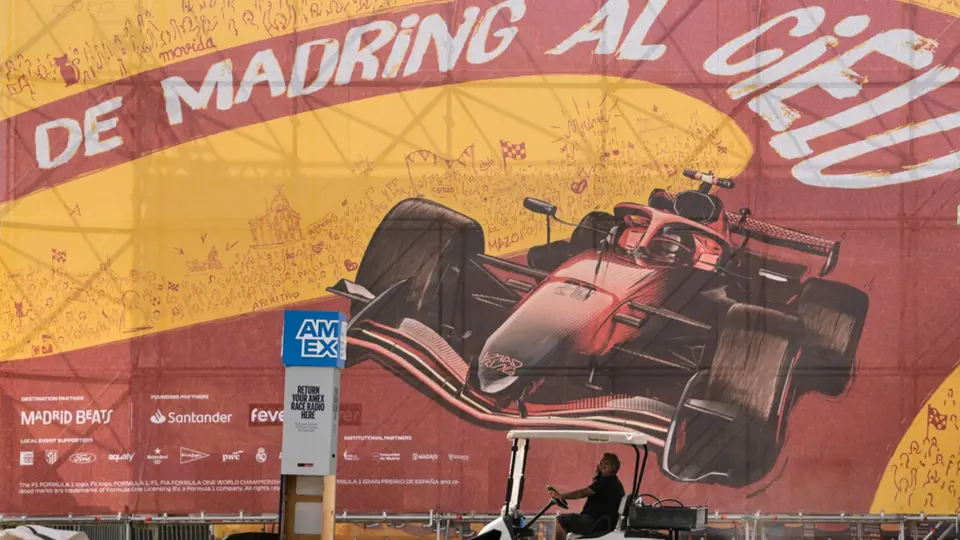 Mural del Madring en el Gran Premio de España | AP