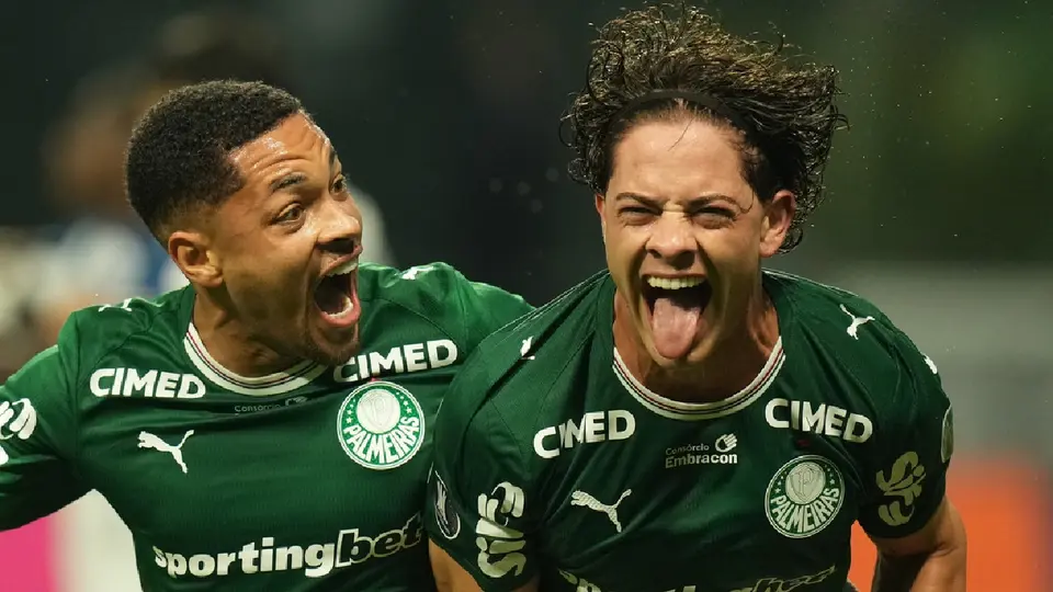Agustín Giay celebrando gol en Libertadores ante LDU Quito | AP