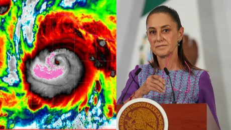 Huracán Simón alcanza categoría 3; Sheinbaum pide resguardarse y evacuar zonas de riesgo