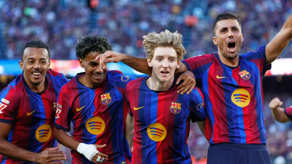 Barcelona celebra gol ante Getafe en la J8 de la LaLiga | AP