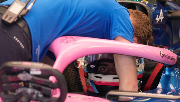 Franco Colapinto durante la pretemporada en Bahréin | AP