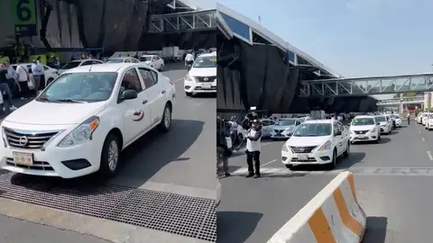 Los taxistas comenzaron a llegar desde las 10 de la mañana a las inmediaciones del AICM / Especial