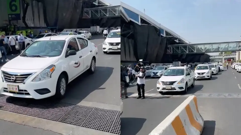 Los taxistas comenzaron a llegar desde las 10 de la mañana a las inmediaciones del AICM / Especial