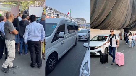 VIDEO: Taxistas bloquean accesos a la Terminal 1 Y 2 del AICM; ¡hay enfrentamientos!