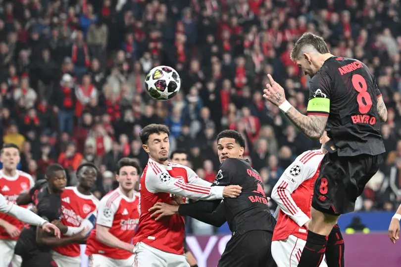 Robert Andrich en su gol contra Arsenal en la Champions League | AP