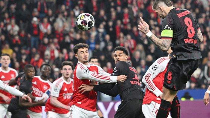 Robert Andrich en su gol contra Arsenal en la Champions League | AP