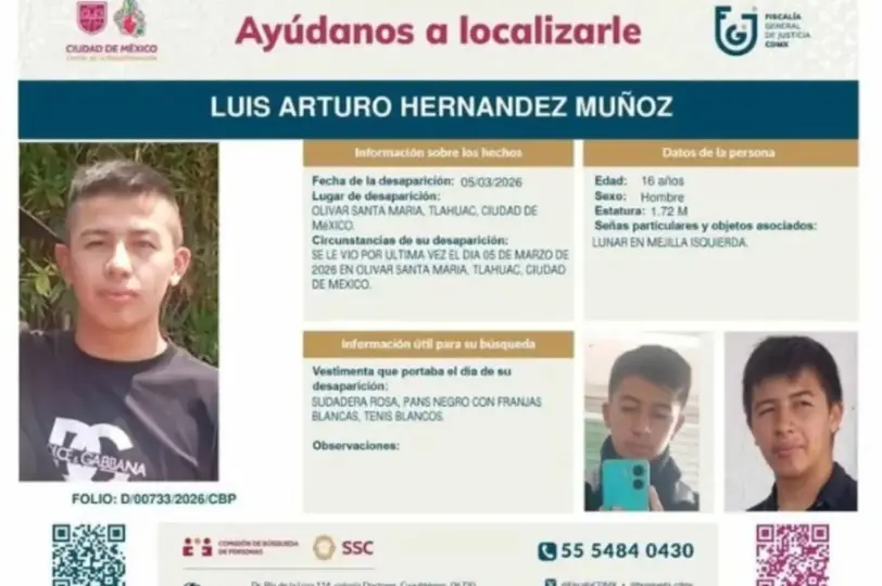 La desaparición del joven ocurrió después de que presuntamente ingresó a la terminal Tláhuac del Metro de la CDMX./ X