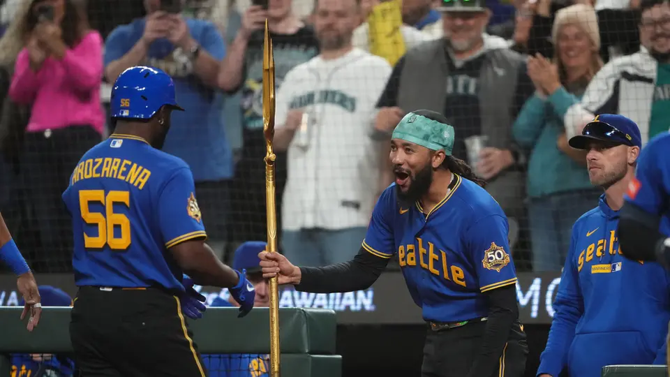 Randy Arozarena en el bulpen de los Mariners I AP