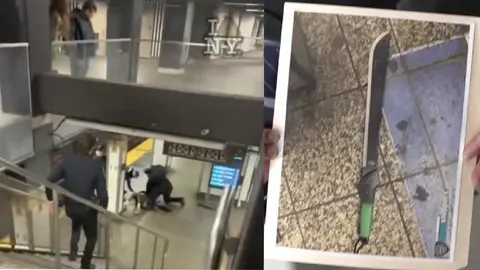 VIDEO: Hombre apuñala a tres pasajeros en Metro de Nueva York