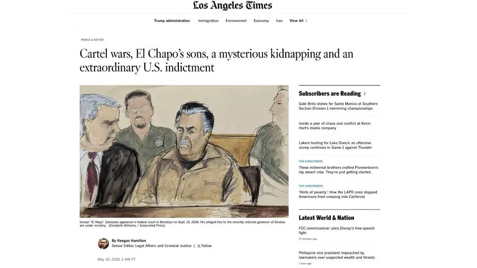 La noticia fue dada a conocer por Los Angeles Times
