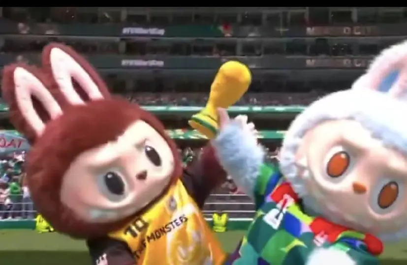 Labubus aparecen en la inauguración del Mundial 2026 y sorprenden a miles de aficionados/ Captura de pantalla