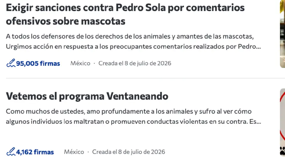 Ya van miles de firmas tras las peticiones que se han subido a Change.org / Especial