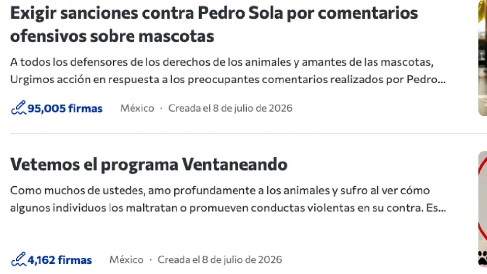 Ya van miles de firmas tras las peticiones que se han subido a Change.org / Especial
