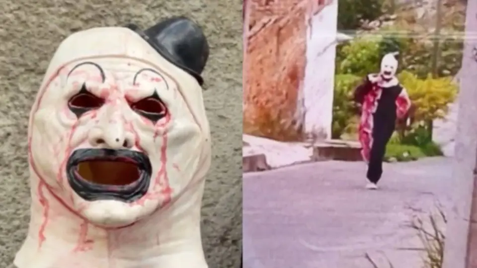La familia del adolescente aseguró que el disfraz formaba parte de un proyecto audiovisual y negó que existiera intención de intimidar a la población. / FB: Revolución social