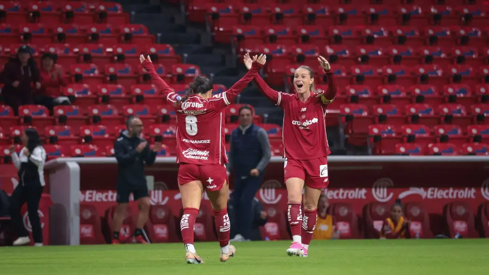 Kayla Fernández celebrando su gol ante Juárez Femenil | IMAGO7
