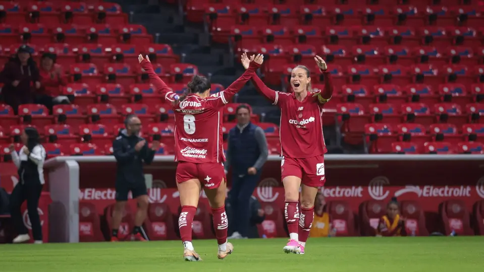 Kayla Fernández celebrando su gol ante Juárez Femenil | IMAGO7