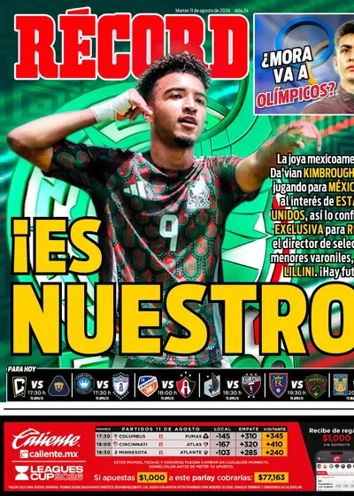 Portada RÉCORD 11 de agosto de 2026