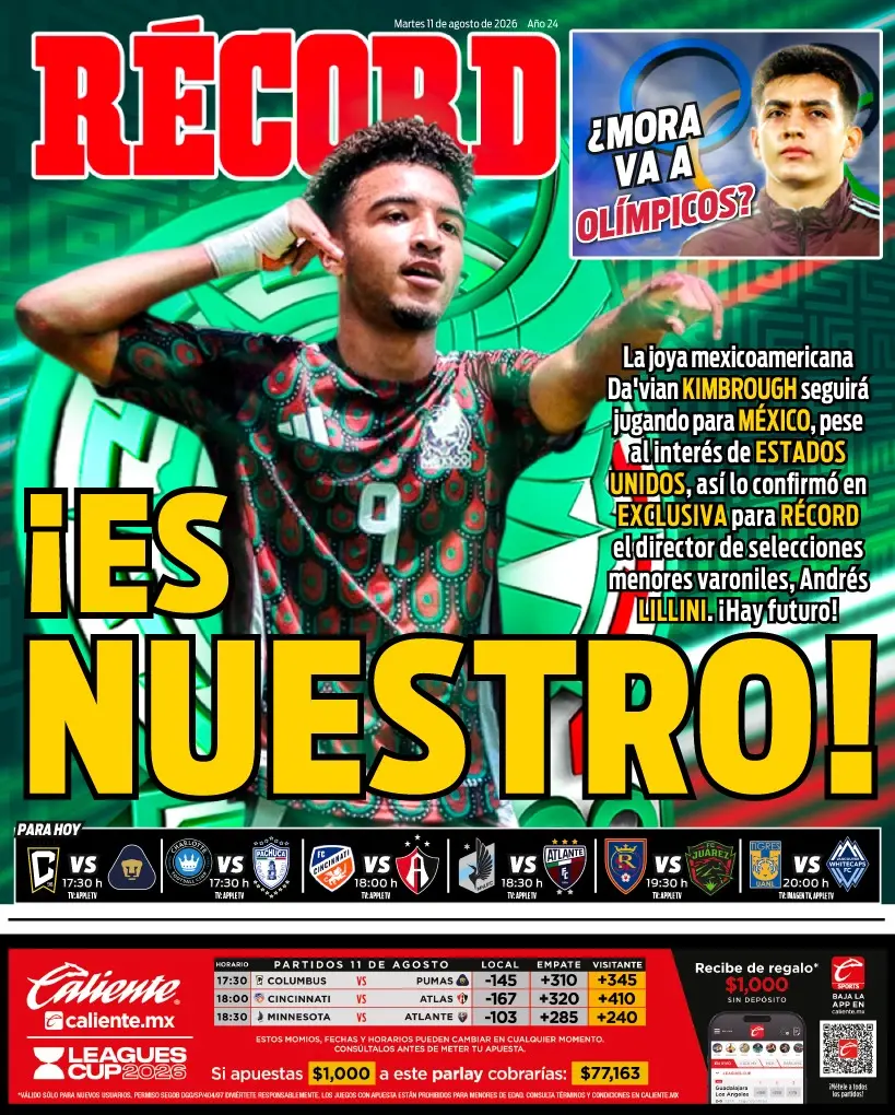 Portada RÉCORD 11 de agosto de 2026