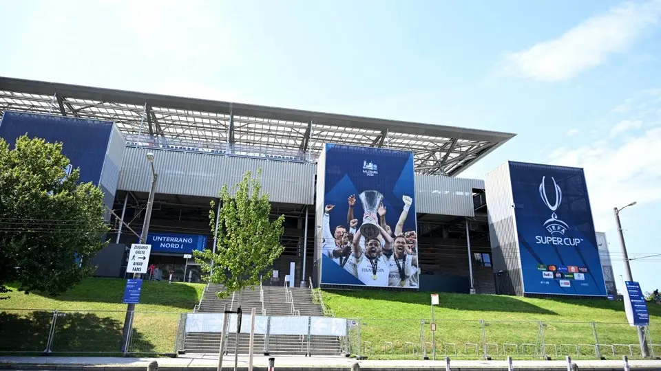Panorámica del Red Bull Arena en Austria, previo al partido de la Supercopa de la UEFA | AFP
