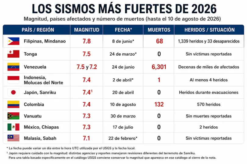Algunos de estos movimientos han superado la magnitud 7 grados y han provocado importantes daños materiales y víctimas mortales./ Especial