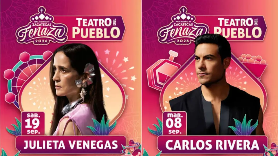 La FENAZA 2026 contará con artistas como Carlos Rivera y Julieta Venegas