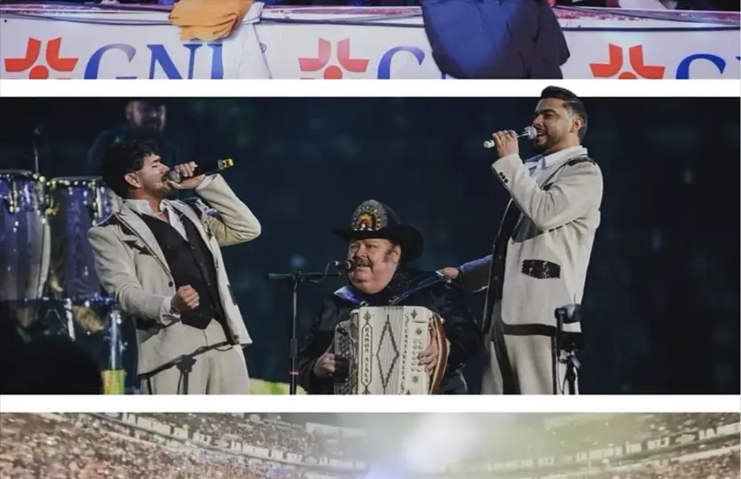Banda El Recodo también acompañó al “Rey del Acordeón” durante la presentación./@iamramonayala
