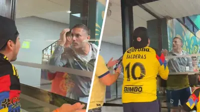 Aficionado de América se encara con cuerpo técnico de Monterrey en el túnel del Estadio Banorte