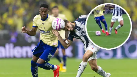 ¿Regalo de aniversario? Árbitro y VAR perdonan penal al América ante Rayados