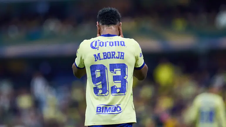 Miguel Borja, jugador del América, en lamento tras falla ante Rayados de Monterrey | MEXSPORT
